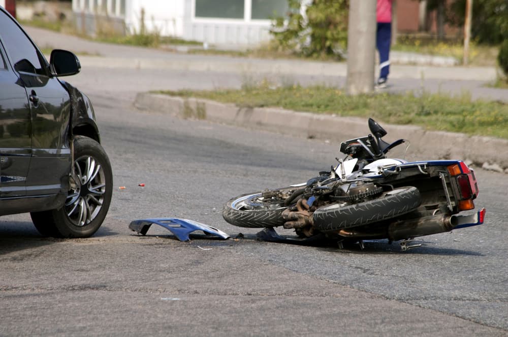The aftermath of a bad motorcycle vs auto collision